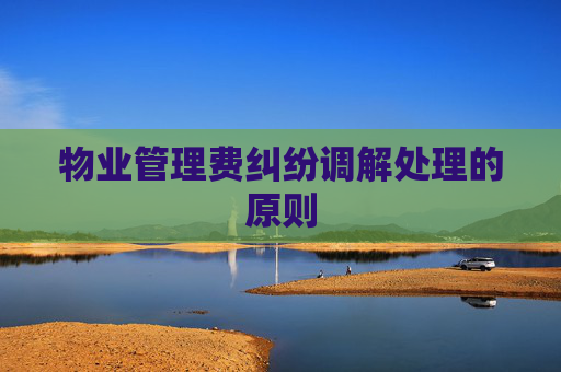 物业管理费纠纷调解处理的原则